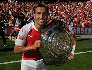 Santi Cazorla's Triumphant Moment: Arsenal's Community Shield Victory over Chelsea (2015-16)