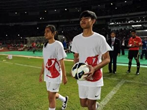 Indonesia Dream Team v Arsenal 2013-14 Collection: Save the Children ball carriers. Indonesia Dream Team 0: 7 Arsenal. Pre Season Friendly