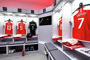 Behind the Scenes: Arsenal FC Women's Dressing Room before Arsenal vs Manchester City, Barclays Women's Super League 2023-24