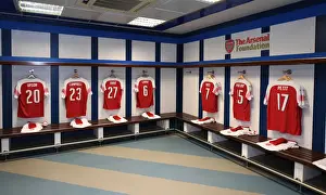 Real Madrid Legends V Arsenal Legends 2018-19 Prints: Behind the Scenes: Arsenal FC's Changing Room before the Real Madrid Legends Match (2018-19)