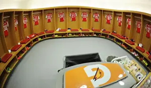Arsenal V AS Monaco 2014-15 Prints: Behind the Scenes: Arsenal Football Club's Changing Room before Arsenal vs AS Monaco (2014-15)