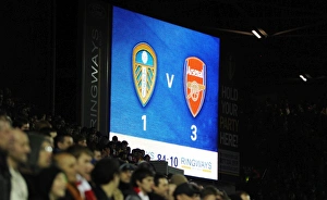 Leeds United v Arsenal FA Cup 2010-11 Collection: The scoreboard at Elland Road shows the final score. Leeds United 1: 3 Arsenal