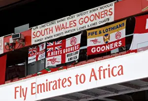 Sea of Arsenal Flags: Arsenal Supporters Unite at Emirates Stadium during Arsenal vs Norwich City, Premier League 2019-2020