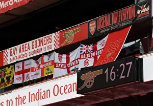 Arsenal V Norwich City 2019-20 Prints: Sea of Arsenal Flags: Arsenal Supporters Unite at Emirates Stadium during Arsenal vs Norwich City