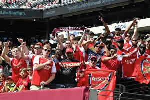 Arsenal V Manchester United - Pre Season 2023-24 Prints: A Sea of Passion: Arsenal Fans at MetLife Stadium during Arsenal vs