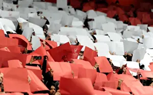 Arsenal V Bayern Munich 2013-14 Prints: Sea of Red: Unified Tribute of Arsenal Fans at Emirates Stadium (Arsenal v Bayern Munich)