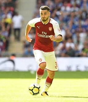 Images Dated 6th August 2017: Sead Kolasinac in Action: Arsenal vs. Chelsea - FA Community Shield 2017-18