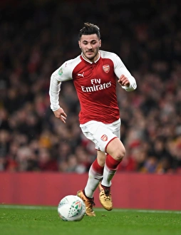 Arsenal V West Ham United - Carabao Cup 2017-18 Prints: Sead Kolasinac in Action: Arsenal vs. West Ham United - Carabao Cup Quarterfinal