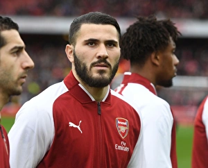 Arsenal V Watford 2017-18 Prints: Sead Kolasinac in Action: Arsenal vs. Watford, Premier League 2017-18