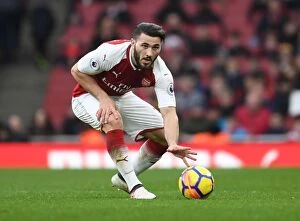 Images Dated 11th March 2018: Sead Kolasinac in Action: Arsenal vs. Watford, Premier League 2017-18