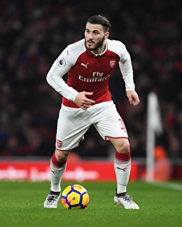 Arsenal V Everton 2017-18 Prints: Sead Kolasinac in Action: Arsenal vs Everton, Premier League 2017-18