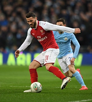 Arsenal V Manchester City - Carabao Cup Final 2018 Prints: Sead Kolasinac in Action: Arsenal vs Manchester City - Carabao Cup Final 2018