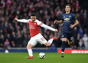 Arsenal V Manchester United 2018-19 Prints: Sead Kolasinac in Action: Arsenal vs Manchester United, Premier League 2018-19