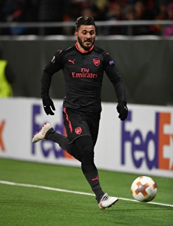 Ostersunds V Arsenal 2017-18 Prints: Sead Kolasinac in Action: Arsenal vs Ostersunds FK, UEFA Europa League 2018