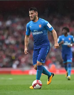 Arsenal V Benfica - Emirates Cup 2017-18 Prints: Sead Kolasinac in Action: Arsenal vs SL Benfica - Emirates Cup 2017-18