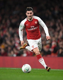 Arsenal V West Ham United - Carabao Cup 2017-18 Prints: Sead Kolasinac in Action: Arsenal vs West Ham United, Carabao Cup Quarterfinals