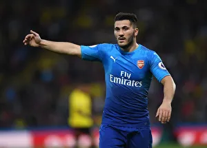Watford V Arsenal 2017-18 Prints: Sead Kolasinac: In Action for Arsenal Against Watford, Premier League 2017-18