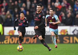Burnley V Arsenal 2017-18 Prints: Sead Kolasinac in Action: Burnley vs. Arsenal, Premier League 2017-18