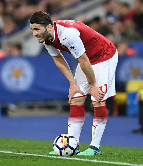 Leicester City V Arsenal 2017-18 Prints: Sead Kolasinac in Action: Leicester City vs. Arsenal, Premier League 2017-18