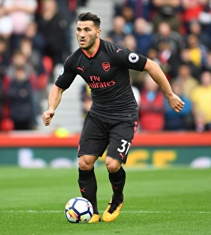 Stoke City V Arsenal 2017-18 Prints: Sead Kolasinac in Action: Stoke City vs. Arsenal, Premier League 2017-18