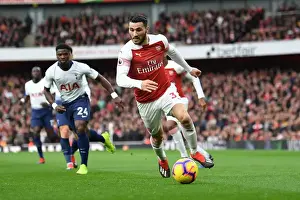 Arsenal V Tottenham Hotspur 2018-19 Prints: Sead Kolasinac: In Action Against Tottenham in the Premier League (Arsenal vs)