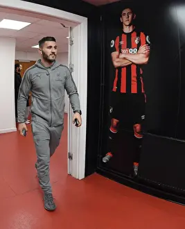 AFC Bournemouth V Arsenal 2017-18 Prints: Sead Kolasinac Arrives at Vitality Stadium: AFC Bournemouth vs