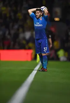 Watford V Arsenal 2017-18 Prints: Sead Kolasinac: Arsenal's Defensive Powerhouse in Action Against Watford