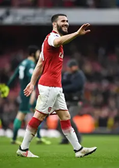 Arsenal V Watford 2017-18 Prints: Sead Kolasinac: Arsenal's Unyielding Defender in Action against Watford (2017-18)