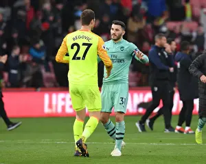 AFC Bournemouth V Arsenal 2018-19 Prints: Sead Kolasinac and Asmir Begovic Clash in AFC Bournemouth vs Arsenal FC Premier League Encounter