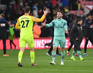 AFC Bournemouth V Arsenal 2018-19 Prints: Sead Kolasinac and Asmir Begovic Clash Between the Lines: AFC Bournemouth vs