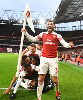 Sead Kolasinac Celebrates Arsenal's Third Goal Against Tottenham Hotspur (2018-19)
