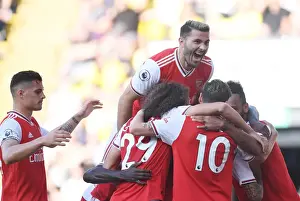Sead Kolasinac Celebrates Arsenal's Second Goal vs. Watford (2019-20)