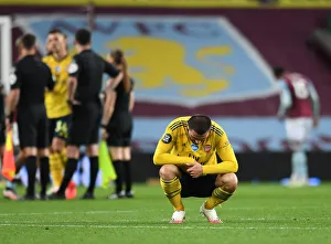 Sead Kolasinac Reacts after Aston Villa vs. Arsenal FC Premier League Clash (2019-20)