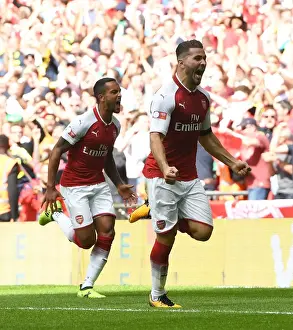 Arsenal V Chelsea - FA Community Shield 2017-18 Prints: Sead Kolasinac Scores the Winner: Arsenal Triumphs in FA Community Shield over Chelsea