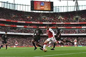 Arsenal V Swansea City 2017-18 Prints: Sead Kolasinac vs. Leroy Fer and Kyle Naughton: Intense Battle at Arsenal v Swansea City (2017-18)