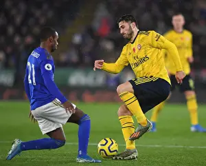 Leicester City V Arsenal 2019-20 Prints: Sead Kolasinac vs Ricardo Pereira: Battle at The King Power Stadium - Leicester City vs Arsenal FC