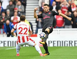 Stoke City V Arsenal 2017-18 Prints: Sead Kolasinac vs. Xherdan Shaqiri: A Battle at the Bet365 Stadium - Stoke City vs