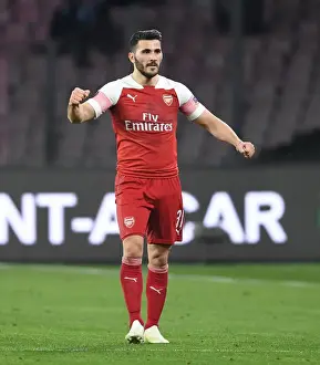 Napoli V Arsenal 2018-19 Prints: Sead Kolasinac's Celebration: Arsenal Secures Europa League Semifinals Spot Against Napoli