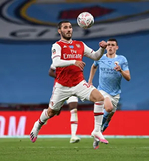Arsenal V Manchester City - FA Cup Semi-Final 2019-20 Prints: Sead Kolasinac's Showdown: Arsenal vs Manchester City FA Cup Semi-Final at Wembley Stadium
