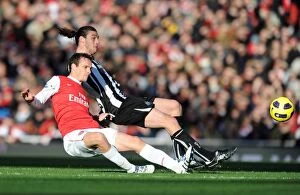 Images Dated 7th November 2010: Sebastien Squillaci (Arsenal) Andy Carroll (Newcastle). Arsenal 0: 1 Newcastle United