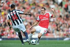 Images Dated 25th September 2010: Sebastien Squillaci (Arsenal) Jerome Thomas (WBA). Arsenal 2: 3 West Bromwich Albion