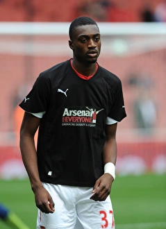 Semi Ajayi (Arsenal) in his Arsenal for Everyone T Shirt. Arsenal 2: 2 Hull City