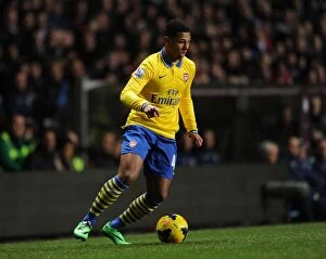 Images Dated 13th January 2014: Serge Gnabry in Action: Aston Villa vs. Arsenal, Premier League 2013-14