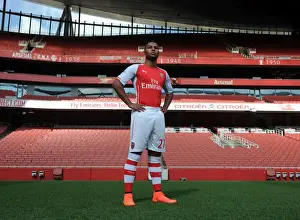 Serge Gnabry (Arsenal). Arsenal 1st Team Photocall. Emirates Stadium, 7 / 8 / 14. Credit