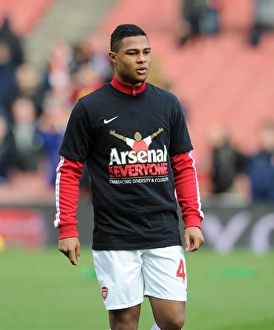 Serge Gnabry (Arsenal) in his Arsenal for Everyone T Shirt. Arsenal 4:1 Sunderland Serge Gnabry (Arsenal) in his Arsenal for Everyone T Shirt. Arsenal 4:1 Sunderland