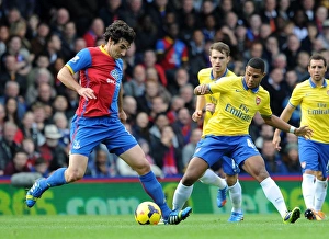 Images Dated 26th October 2013: Serge Gnabry (Arsenal) Mile Jedinak (Palace). Crystal Palace 0: 2 Arsenal. Barclays Premier League