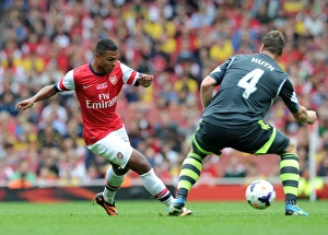 Serge Gnabry (Arsenal) Robert Huth (Stoke). Arsenal 3:1 Stoke City. Barclays Premier League Serge Gnabry (Arsenal) Robert Huth (Stoke). Arsenal 3:1 Stoke City. Barclays Premier League