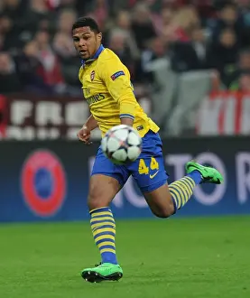 Bayern Munich V Arsenal 2013-14 Prints: Serge Gnabry: Past Glory in Bayern Munich's Allianz Arena (Arsenal vs FCB)