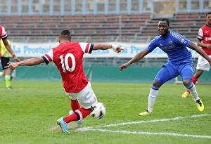 Arsenal U19 v Chelsea U19 - NextGen Series 1-2 Final 2012-13 Collection: Serge Gnabry scores Arsenals 3rd goal. Arsenal 3: 4 Chelsea. NextGen Series 1 / 2 Final