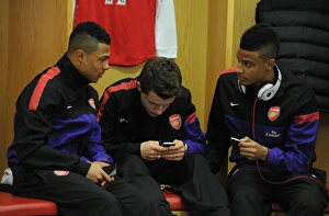 Images Dated 25th March 2013: Serge Gnabry, Thomas Eisfeld and Martin Angha (Arsenal). Arsenal U19 1: 0 CSKA Moscow U19